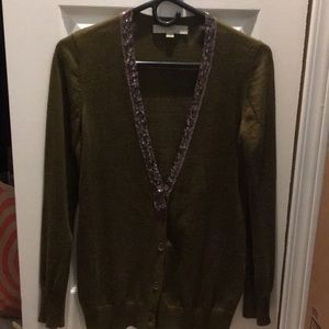 Loft olive cardigan